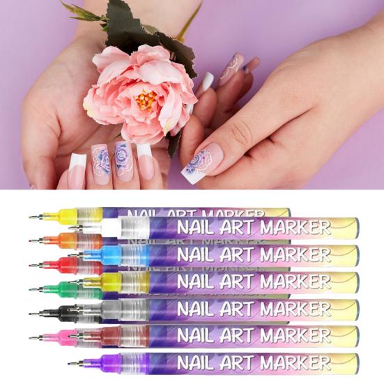 12 шт. Ручки для дизайна ногтей 3D Быстросохнущие 0,5 мм DIY Гель для дизайна ногтей Акриловые маркеры для рисования ногтей Инструменты для рисования ногтей