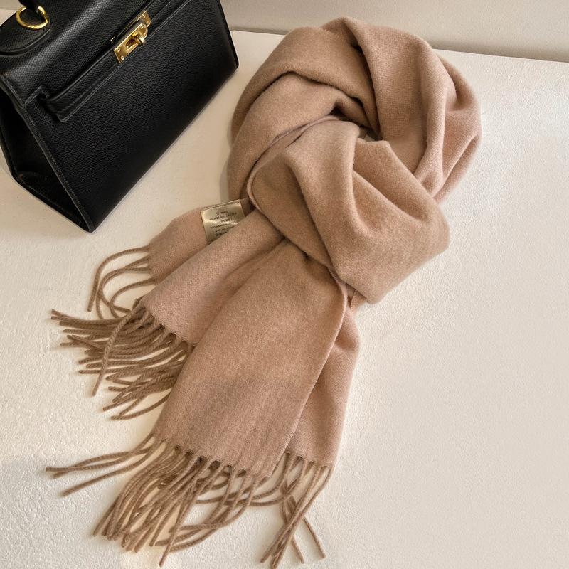 Шарф из чистой шерсти с плавным переходом цвета, женский зимний универсальный, с кисточками, длинный, двусторонний, цветной, большая шаль двойного назначения, новый