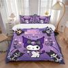 Happy Birthday Kuromi Print 3Pcs Bedding Setduvet Cover With 2 Bedropillowcase Home Birthday Gift