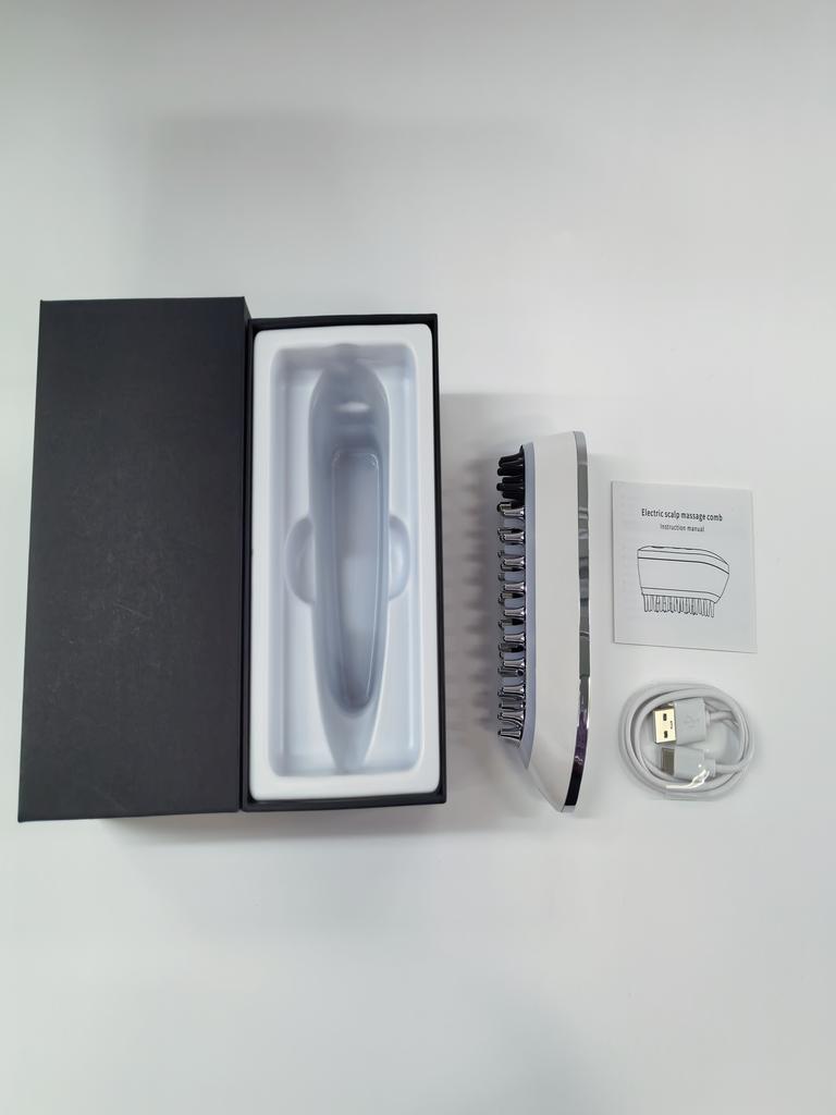EMS Vibration Red Light Therapy Hair Growth Comb Roller Ball Guide Scalp Massager LED Light Therapy Hair Care Comb Brush