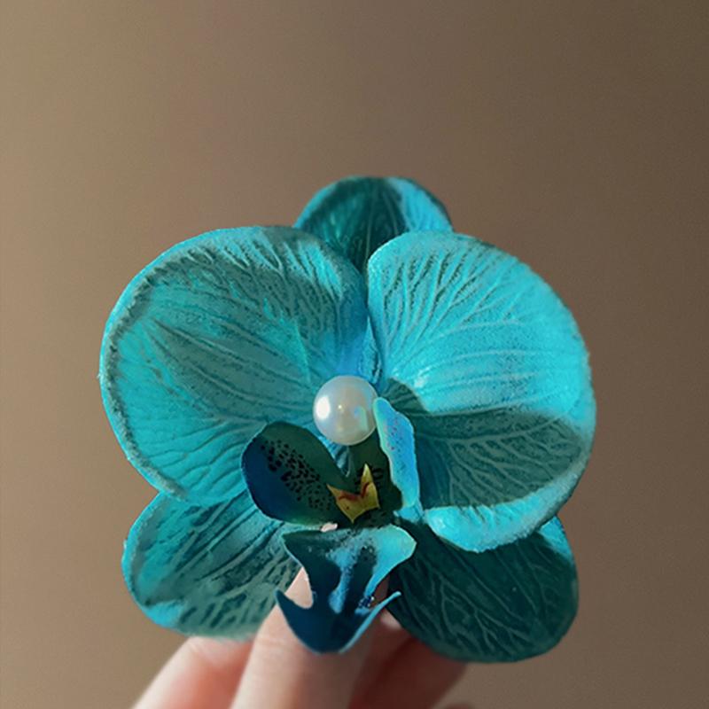 Заколка для волос с гавайским цветком фаленопсиса для женщин и девочек, заколка для волос с челкой в виде цветка орхидеи, аксессуары для волос BB