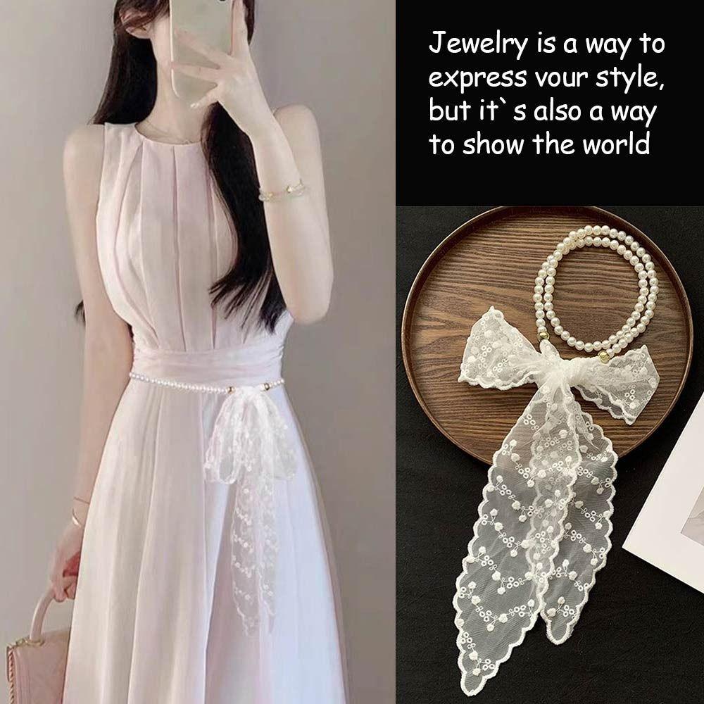 Fairy Hair Ribbon French Neckerchief Summer Lace Headband  for Women