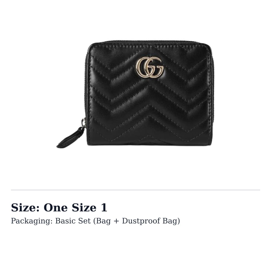 GUCCI GG Marmont Leather Wallet Mini Women's Black 813370-DTDHD-1000