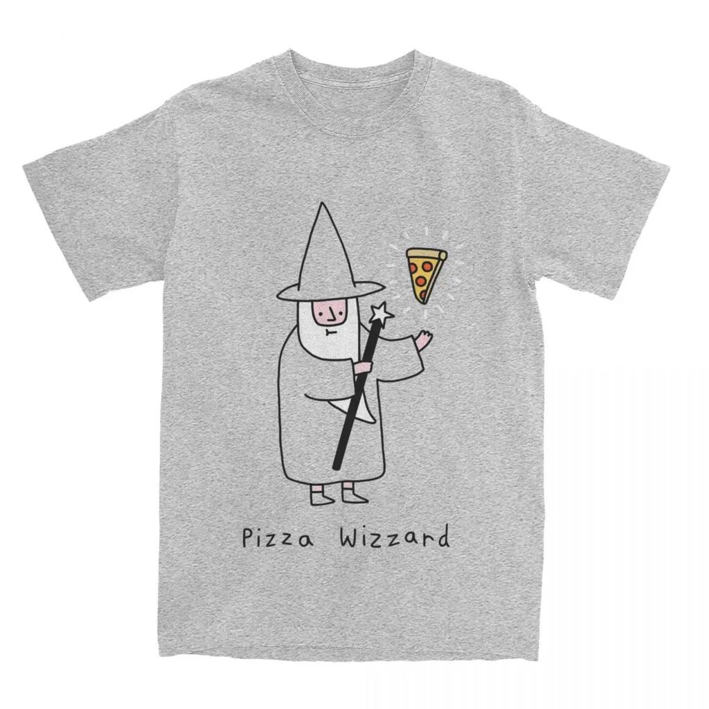 Мужская женская футболка Fantasy Pizza Wizzard Merch Funny Pizzas Lover из чистого хлопка, футболки с графическим принтом, лето