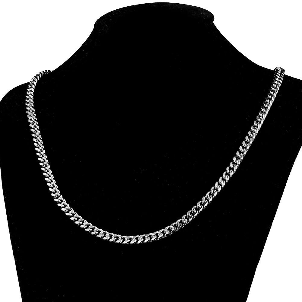 6-18 мм Тяжелая Женская Мужская Цепь Miami Cuban Link Серебристая Нержавеющая Сталь Ожерелье