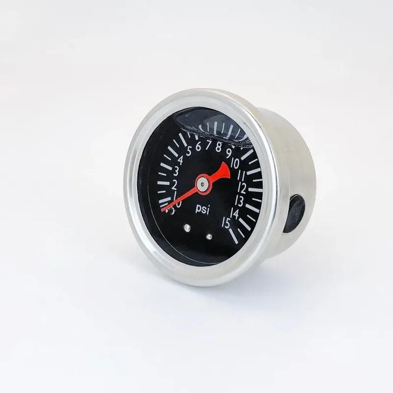 Axial Fuel Oil Pressure Gauge 0 15 psi with 1/8'' NPT Thread Metal and Oil Filled Gauge for Fuel System Applications