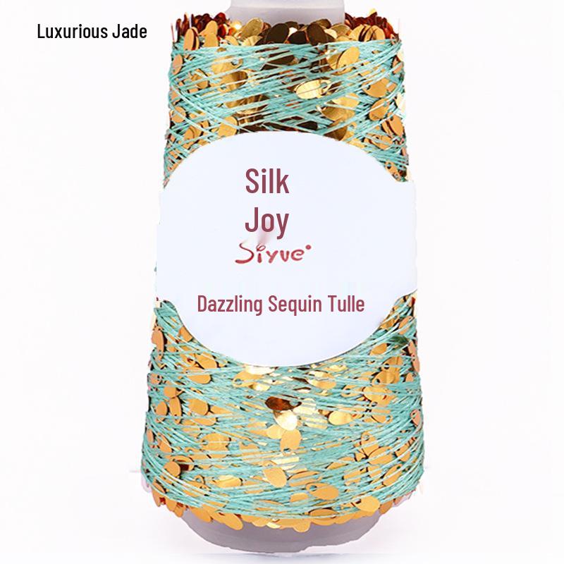 Siyue Silk Color Point Yarn: Dazzling Sequin Wool with Water Drop Sequins for DIY Hand Knitting
