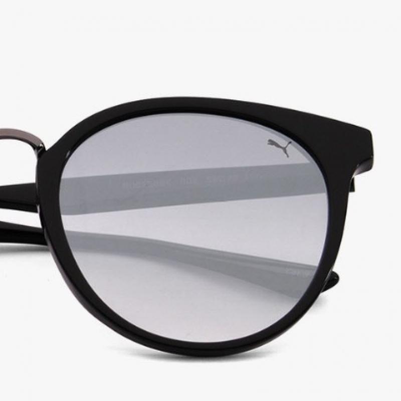 Puma Pu0158sk 001 Круглые комбинированные очки в роговой оправе, легкие, с азиатской посадкой, зеркальные солнцезащитные очки