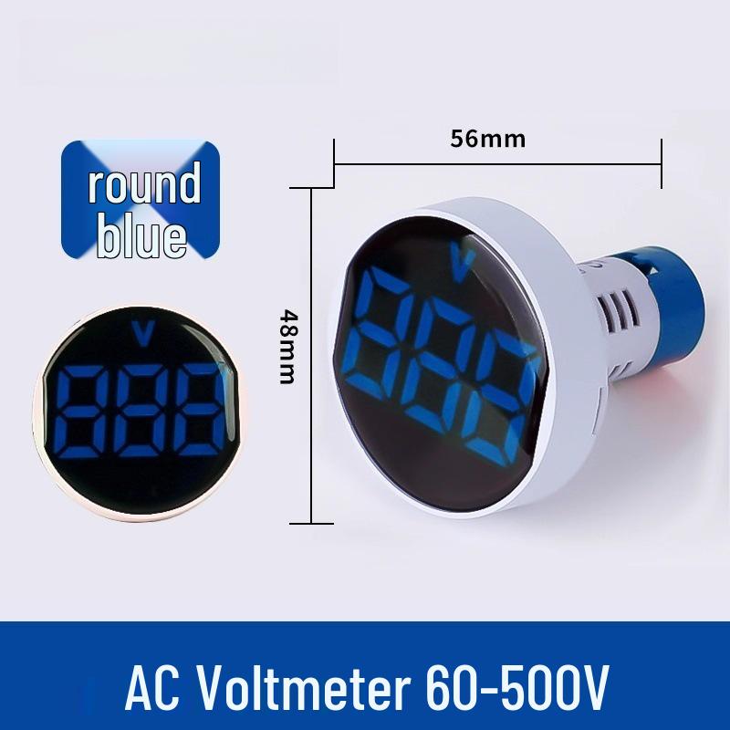22mm Dual Display LED Voltage Current Frequency Meter - Round/Square