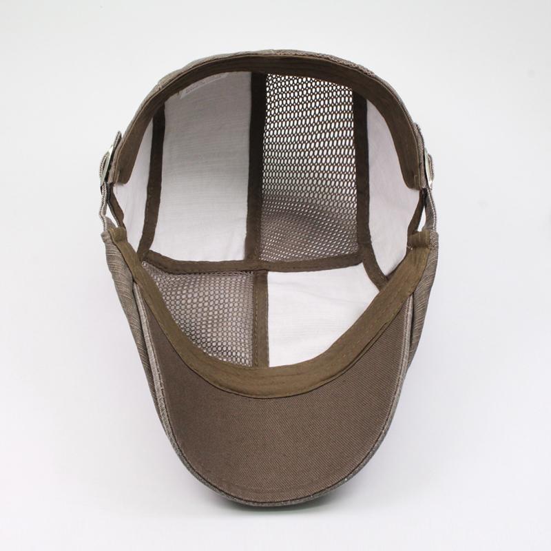 New Men Mesh Berets Visor Hats Summer Fashion Vintage Flat Caps Casual Cotton Adjustable Sun Hat Beret For Men's
