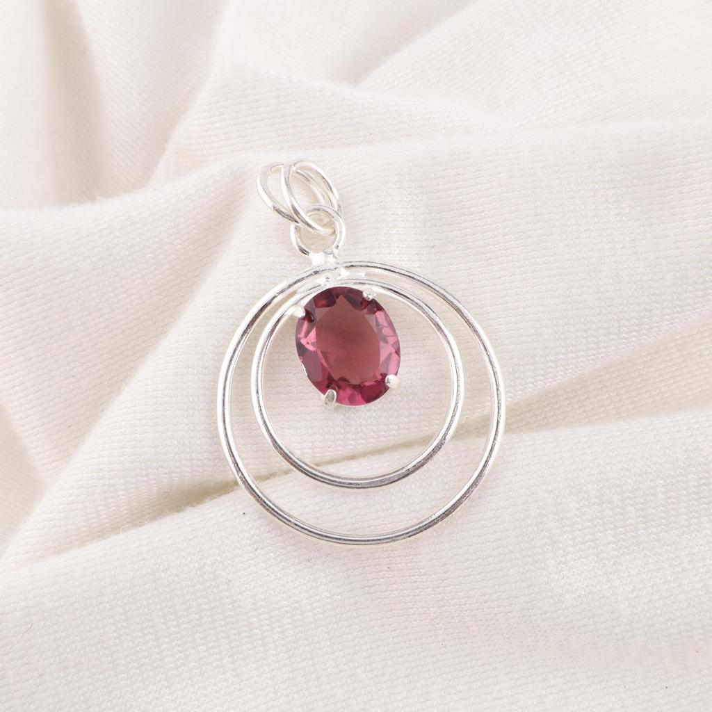 Ювелирные изделия из драгоценного камня родолит, серебряный кулон ручной работы, кулон из цельного серебра 925 пробы для подарка матери