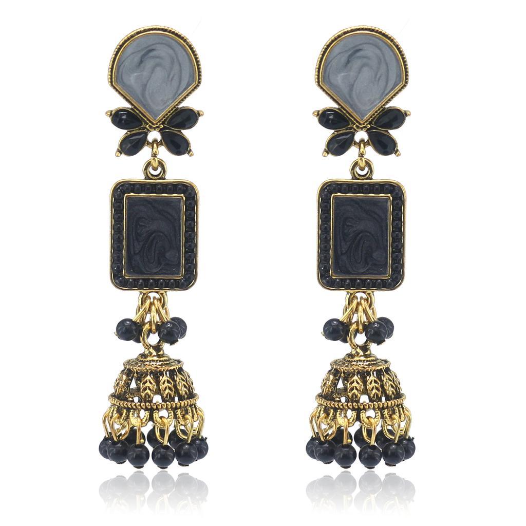 Серьги-колокольчики в стиле ретро, универсальные ослепительные длинные серьги с капающим маслом, танцевальные свадебные серьги-фонарики Ид аль-Фитр Лассер Байрам