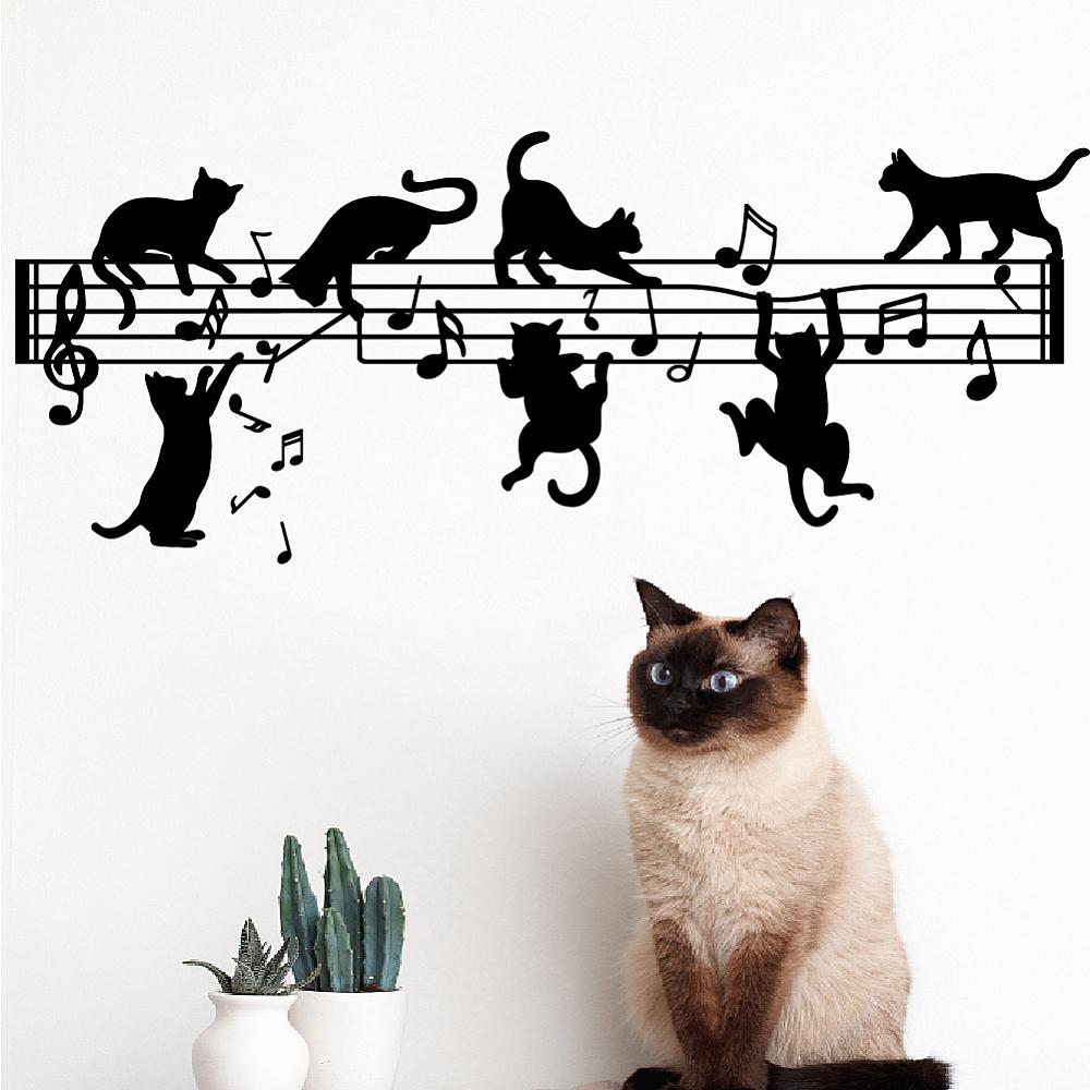 1set PVC Self Adhesive Wall Stickers Washing Machine Warterproof Decals for Home Living Room Bedroom Wall Decoration Cat Shape 350x570mm 2pcs/set