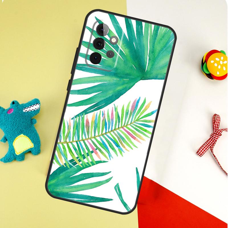 Летнее растение Пальма Зеленый Лист Алоха Для Samsung Galaxy A54 A34 A14 A55 A35 A15 A53 A33 A13 A05 A06 A16 A22 A32 A52 Чехол для Телефона