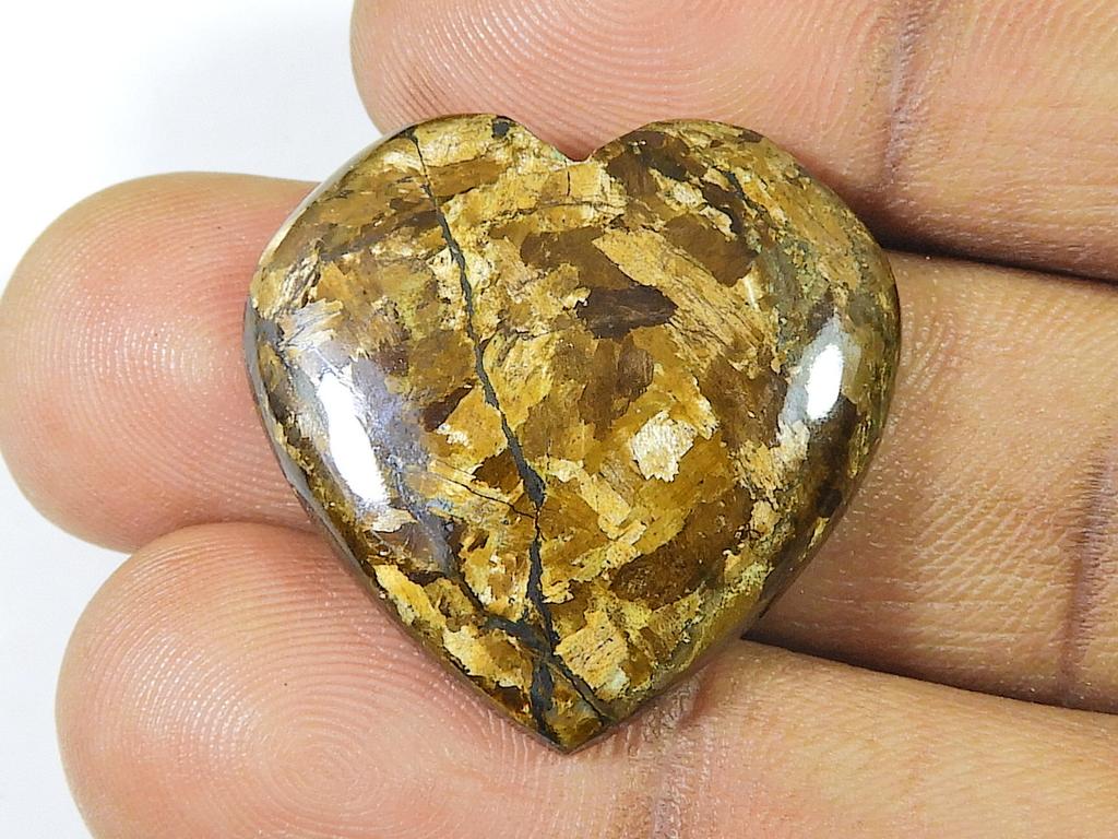 37Cts. Сердце бронзит метафизический лечебный кристалл россыпью драгоценный камень 26X27X05MM SK-1596