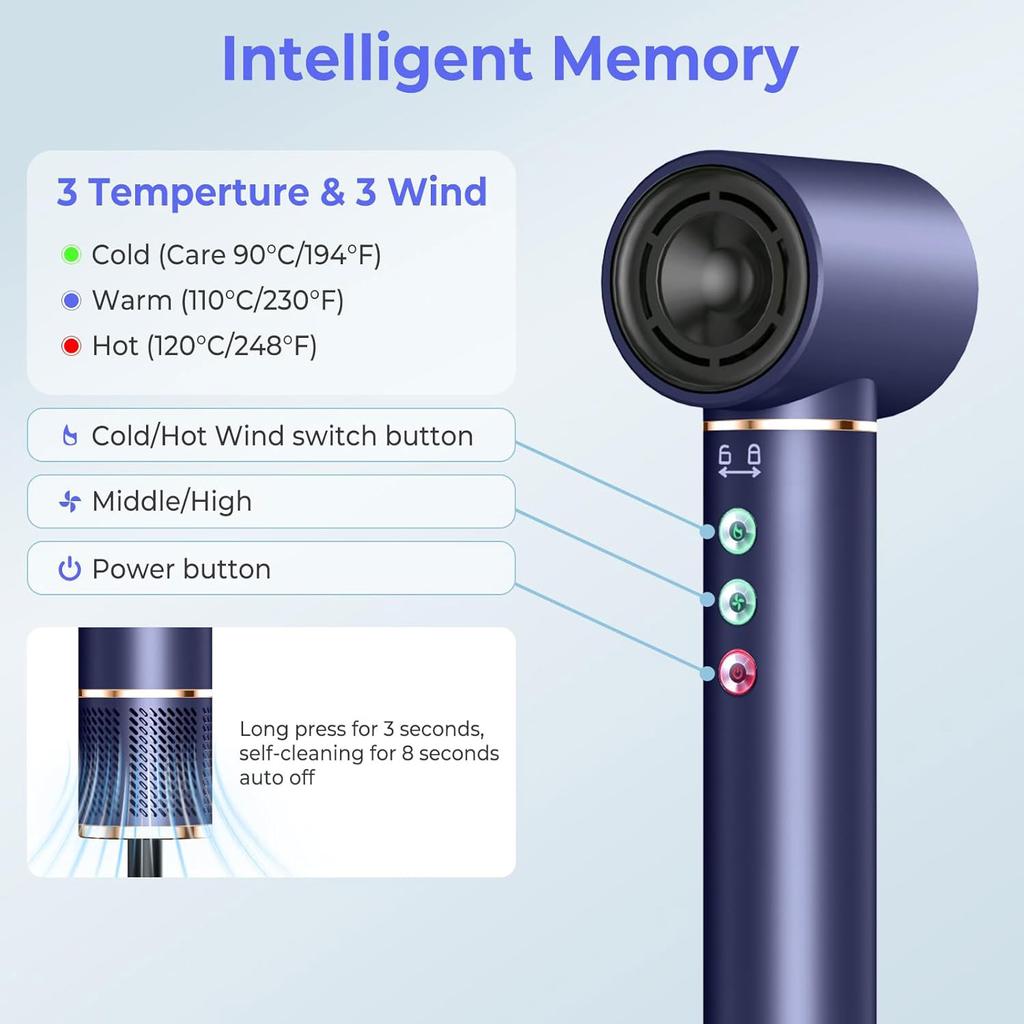 5 In 1 Hair Dryer Brush High Speed Brushless Blow Dryer Negative Ionic Hair Heating Brush Hot Air Styling Comb Auto Hair Curler