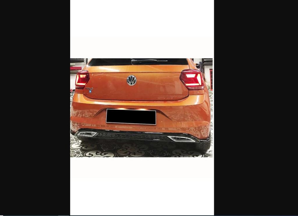 Для Volkswagen Vw Polo Mk6 Sport задний диффузор спойлер кузовной комплект глянцевый черный хром выхлопная труба вид 2018 2019 2020