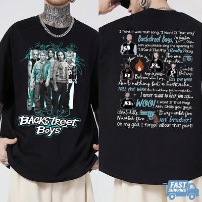 Backstreet Boys Классический Альбом Постер Графический Принт Футболка для Фанатов Мужчины Женщины Круглый Вырез Хлопок Новый Модный Оверсайз Повседневные Топы