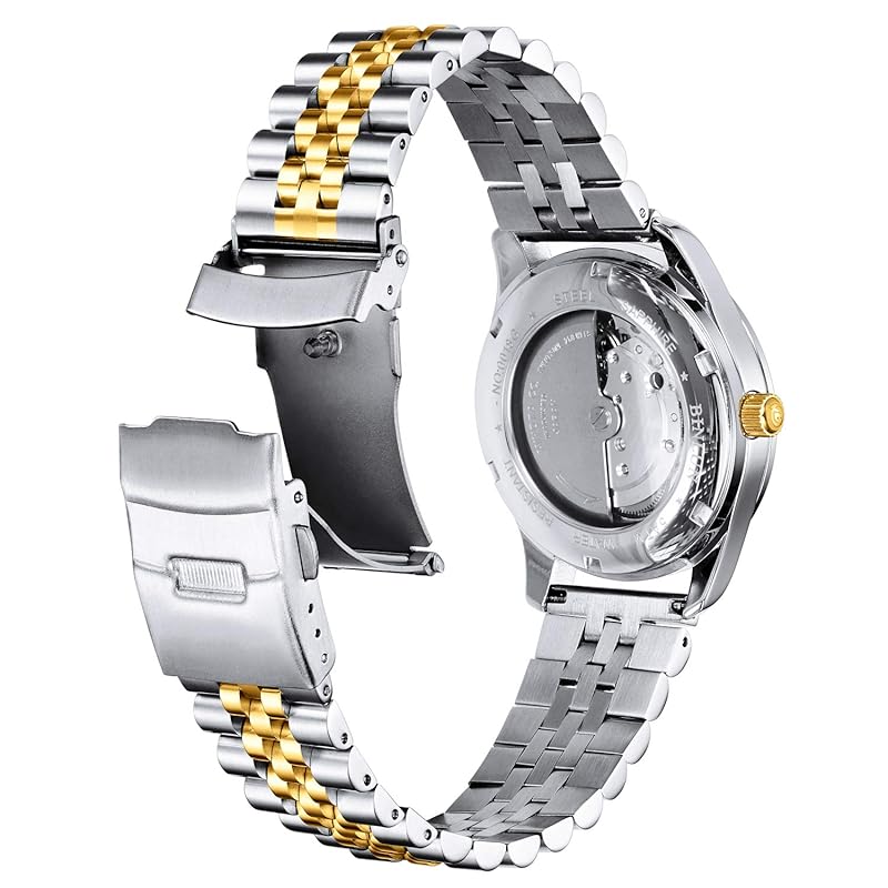 [BINLUN] ремешок для часов из нержавеющей стали, металлический ремешок для часов, металлический ремешок для часов 18 мм, 20 мм, 22 мм, 24 мм, 26 мм, сменный ремешок для смарт-часов, очень прочный