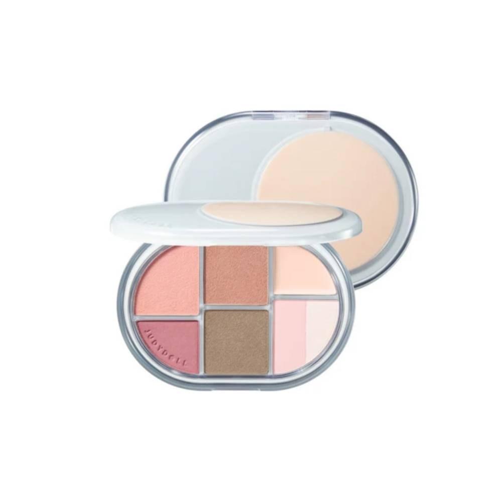 Палитра матового макияжа Judy Doll Glazed Face с хайлайтером и растушевкой - JUDYDOLL, 02, 1 шт.