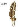 Entryway Wall Hanging Sconce Gold Ginkgo Leaf/Feather Candle Holder, Metal Decorative Candlestick Stand, Space-saving Modern Decor Suits Tealight