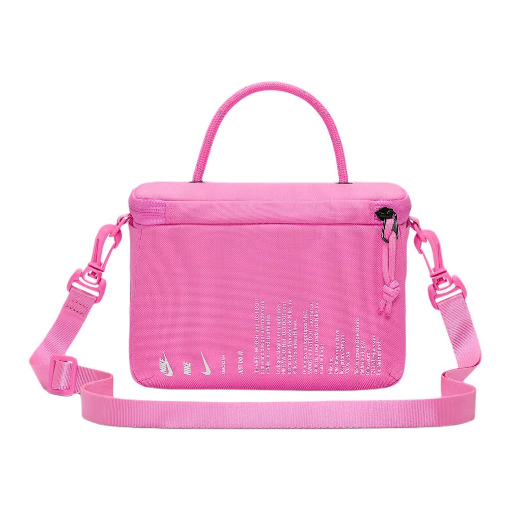 Nike Letter Print Detachable Shoulder Strap Fabric Tote Bag Women bags Playful-Pink White FN3059-675