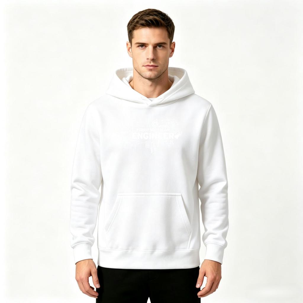 Trust Me I'm An Engineer Print Men Pullover Hoodie Casual Long Sleeve Sweatshirt For Men