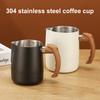 600/1000ML Milk Frothing Pitcher with Precise Scale Wooden Handle Dripless Spout Stainless Steel Latte Coffee Cup Milk Coffee Espresso Cappuccino