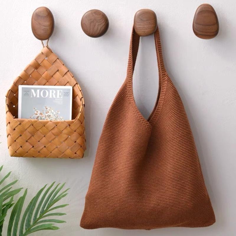 4PCS Simple Styles Wall Mount Hooks Solid & Beech Wood Multipurpose Hooks Upgrades for Hanging Clothes & Accessories