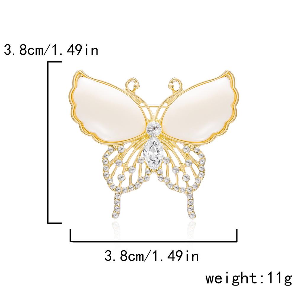 Rinhoo Shining Full Rhinestone Butterfly Brooch For Women Elegant Crystal Insect Collar Lapel Pins Animal Corsage Party Jewelry