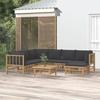 VidaXL Garden Lounge Set 8 Pcs with Dark Grey Cushions Bamboo 3155223