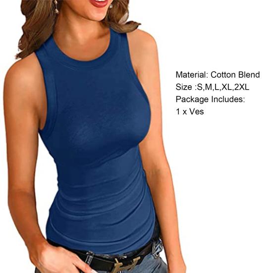 Женский жилет, однотонная облегающая эластичная футболка в рубчик с футболкой для повседневного ношения