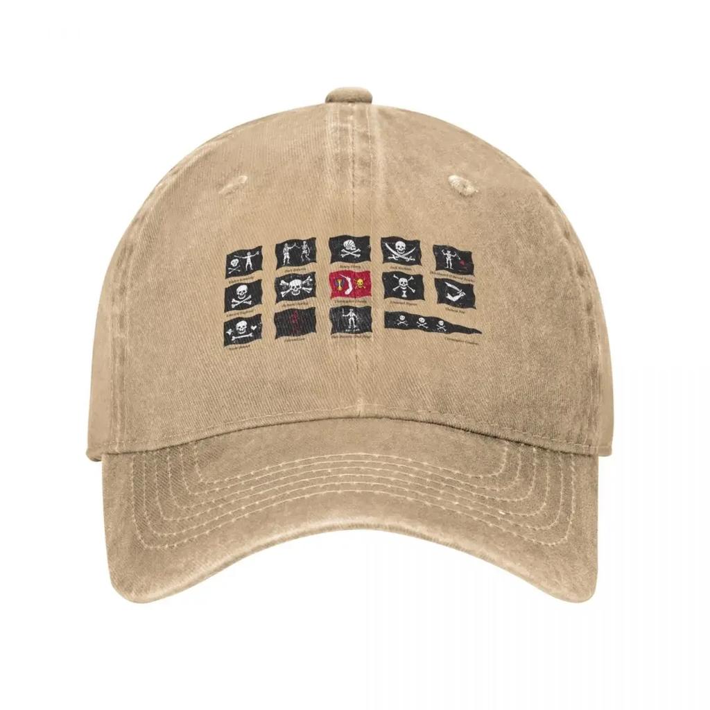 Famous Pirates Flags IllustrationCap Baseball Cap hard hat Golf Hat Unisexs big size hat Luxury Unisex Unisexs Baseball Womens