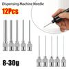 12Pcs Stainless Steel Industrial Glue Injection Needle Blunt Tip Glue Dispenser Tip