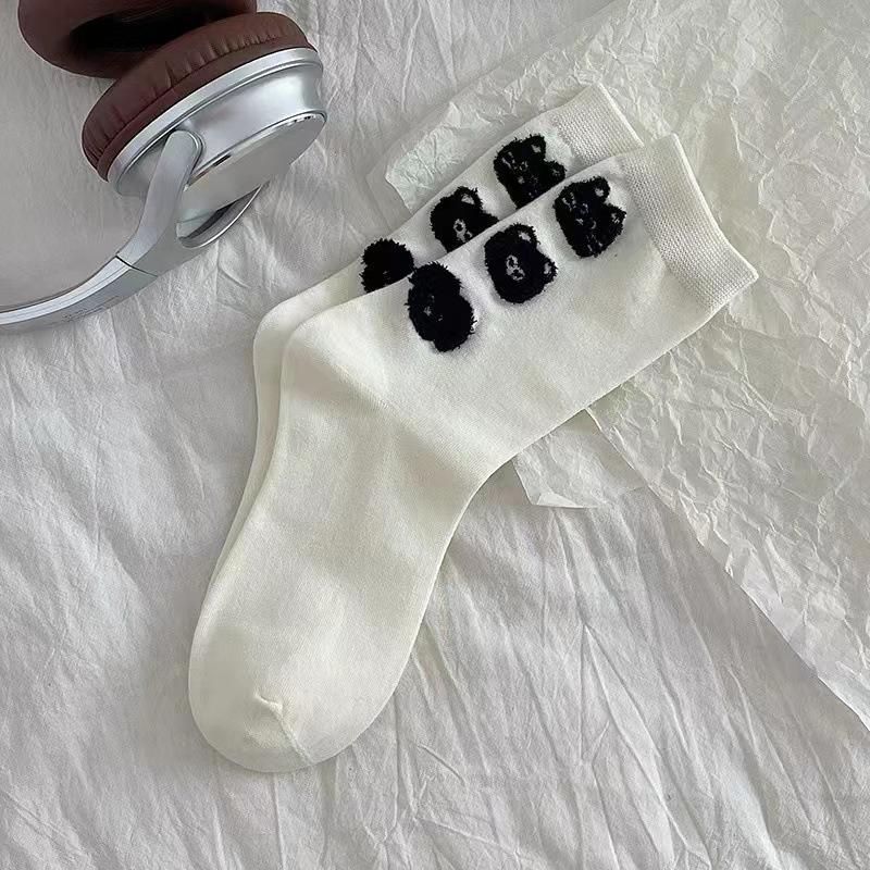 Cartoon Animal Kawaii Lovely Cat For Women Cotton Socks Japanese Style Comfortable Female Casual Mid Tube Sock