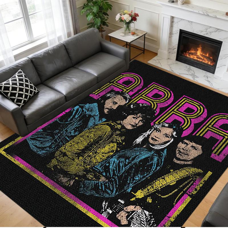 ABBA Print Crystal Velvet Plush Rug Anti?Slip Wear?Resistant Floor Carpet For Indoor Household Home Decoration