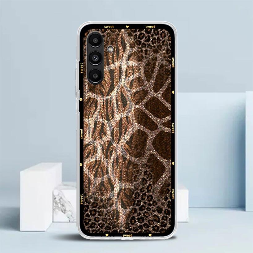 Чехол для телефона с принтом леопарда для Samsung Galaxy A17 A37 A57 A16 A15 A14 A13 A56 A55 A54 A53 A36 A35 A34 A33 A26 A25 A24 A23 G