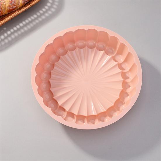 Silicone Baking Mold Sunflower Round Shape Easy Release Clean Baking Mold Heat-Resistant Cake Dessert Tool