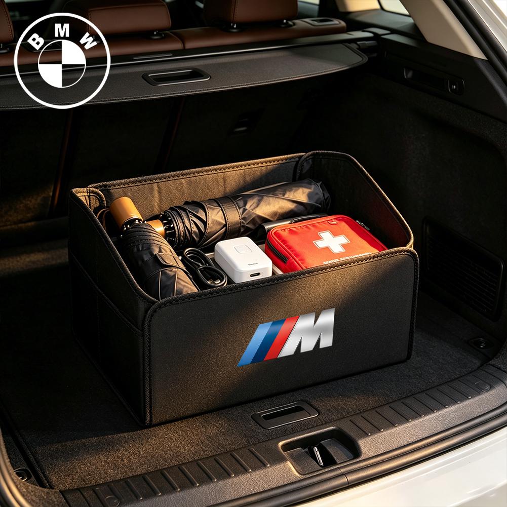 BBJP8 PU Leather Car Storage Box Folding Organizer Container Accessories For BMW G80 G06 G07 G42 G14 G15 G16 F82 F20 F21 F83 M2 M3 M4