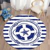Круглый ковер в морском стиле для гостиной, спальни, детские коврики, мягкий кухонный коврик, нескользящий фланелевый ковер, напольный коврик для пикника, кемпинга
