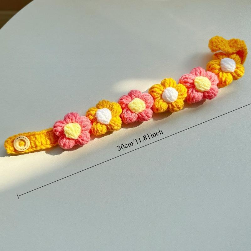 Pet Handmade Three-dimensional Yarn Flower Collar Cute Scarf Decorative Accessories Dog Cat