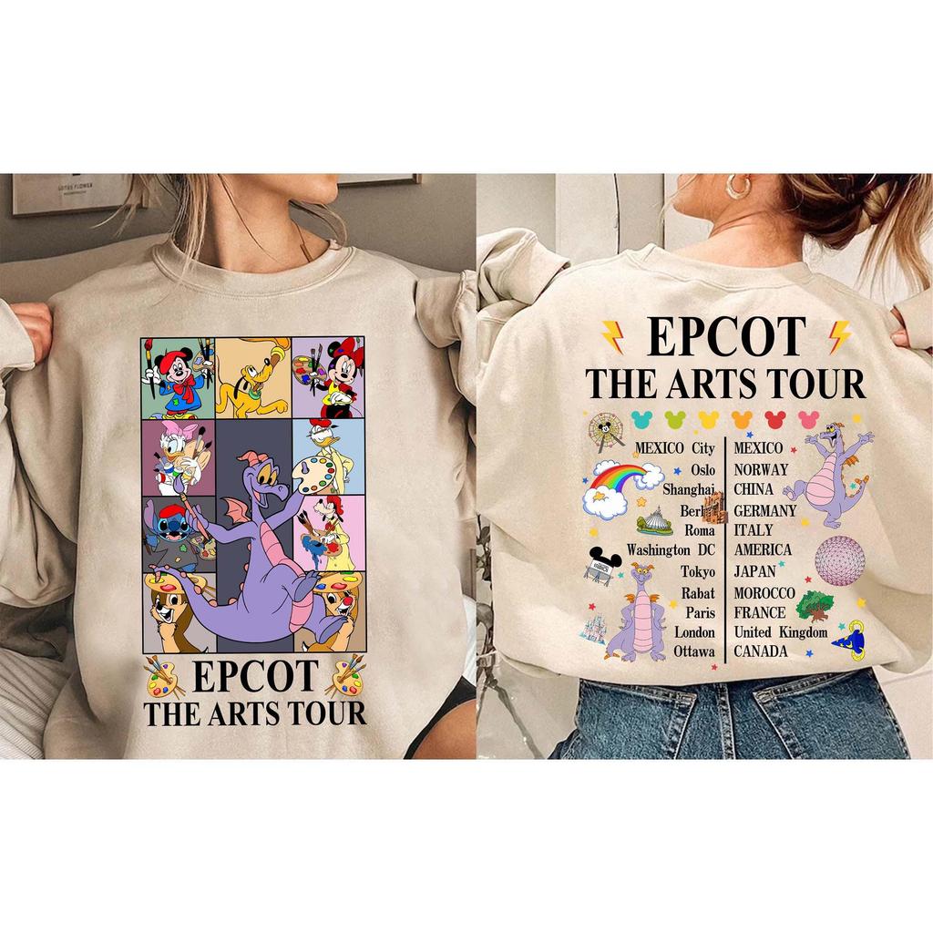Disney Mickey Friends Figment Epcot The Arts Tour Shirt Disney International Festival of the Arts Shirt