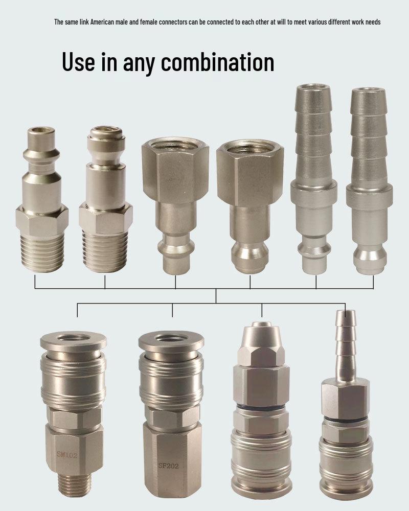 American NPT Quick Self-Locking Pneumatic Connector for Small Air Hammer Tools