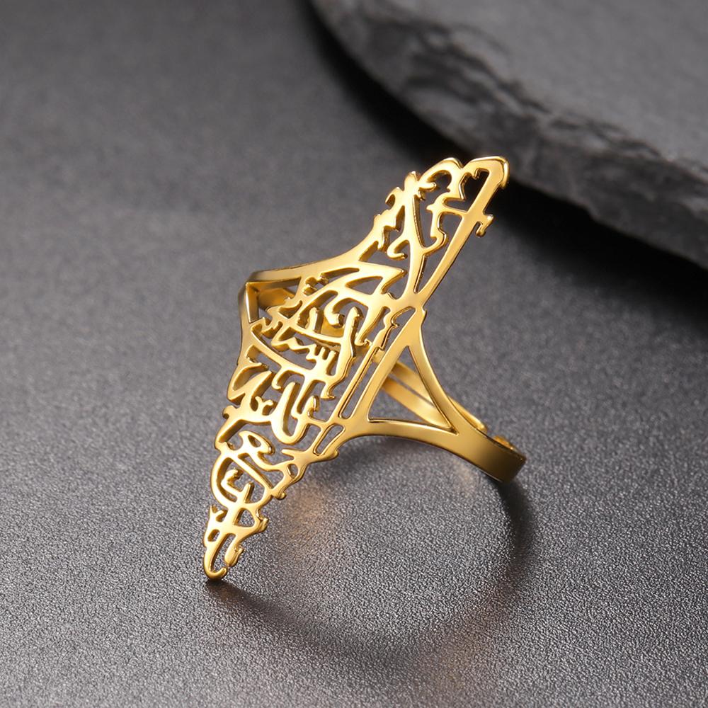 Dawapara Classic Map Women Ring Jewish Chai Hebrew Letter Life Symbol Jewish Jewelry Judaic Stainless Steel Wedding Band