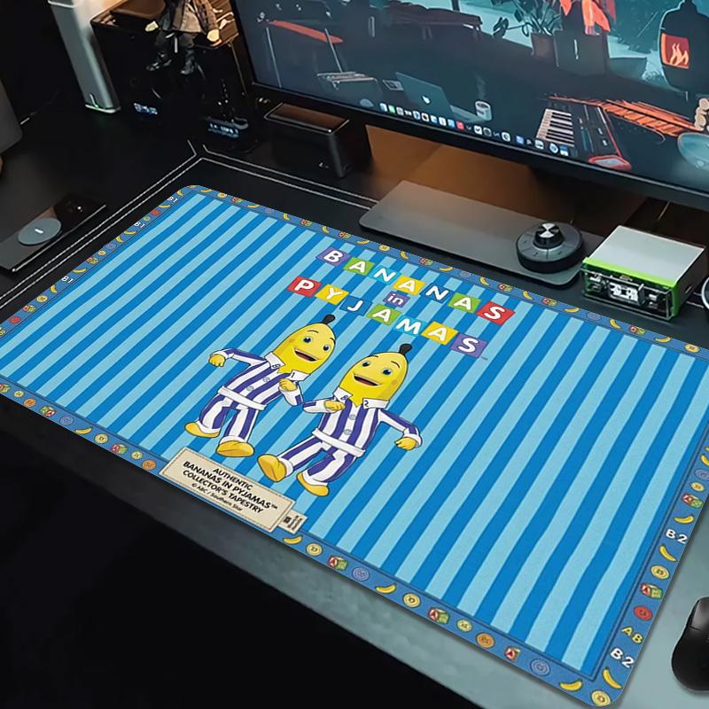Bananas in Pyjamas Color Mouse Pad Large Gaming Table Cushion Non-slip Laptop Tablet Big Mousepad XXL Mat Mini PC Playmat With Lock edge