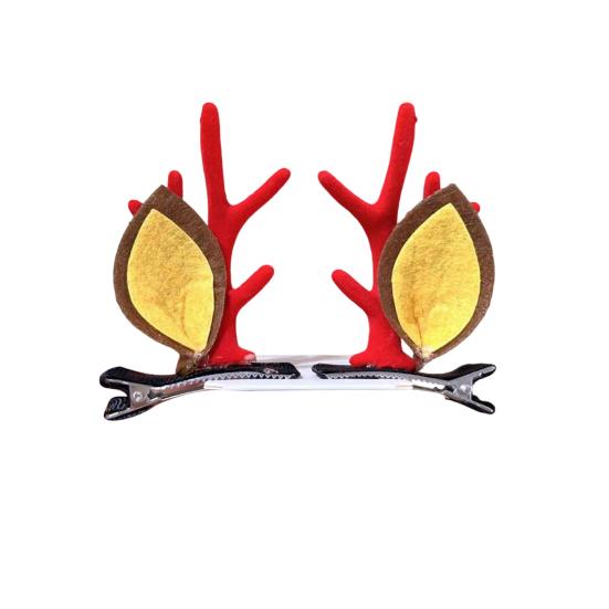 Yousheng 1 пара детских заколок для волос с оленьими рогами, мягкая плюшевая рождественская заколка для волос для маленькой девочки, малышки, милый реквизит для фото, аксессуар для волос для вечеринки