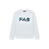 Fila Классический хлопковый пуловер с круглым вырезом и логотипом, мужской свитшот, стандартный, белый F11M238204FWT