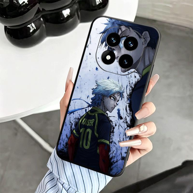 Синий L-Locks Исаги Йоичи Мягкий чехол для телефона для Xiaomi Redmi Note 12 13 14 15 Pro Plus 11 12S 11S 11T 10 4G Черная задняя крышка