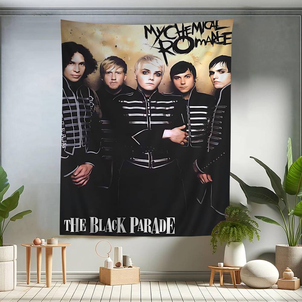 Популярная рок-группа My Chemical Romance Аниме Гобелен Хиппи Цветочные Настенные Ковры Декор Комнаты В Общежитии Настенное Украшение Домашний Декор