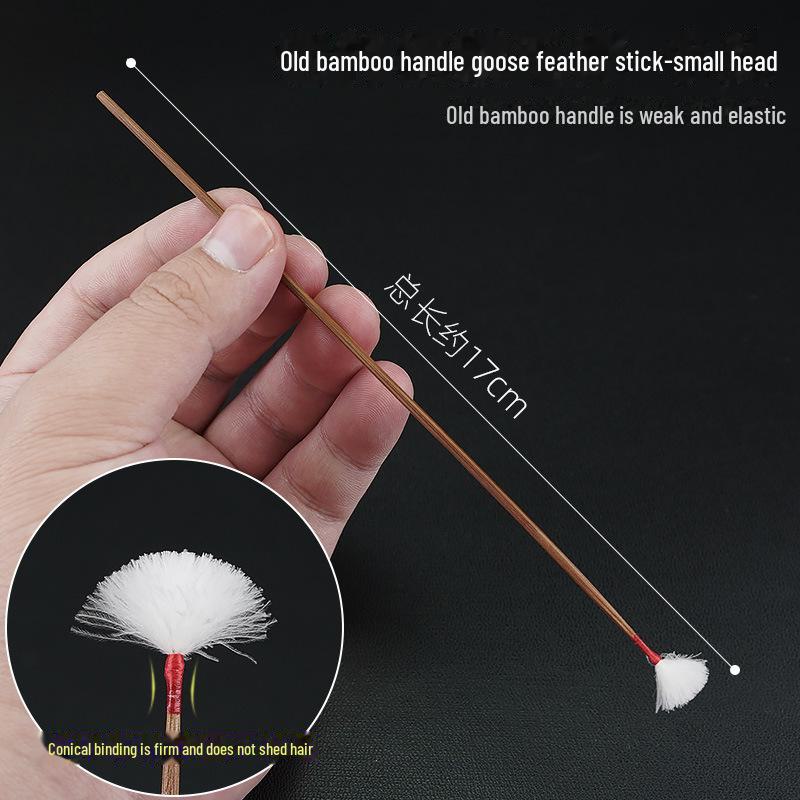 Профессиональный инструмент для чистки ушей с бамбуковой ручкой и перьями курицы и журавля